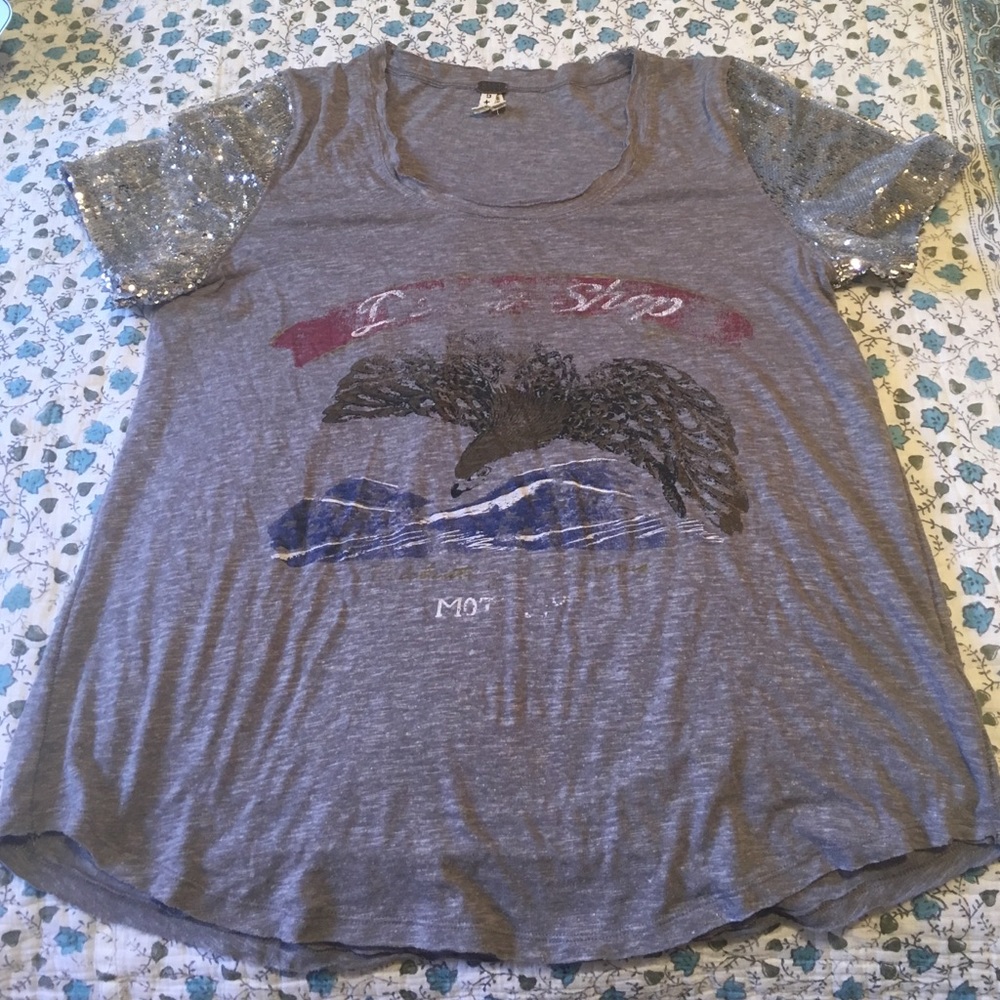 Free People sequin vintage inspired tee