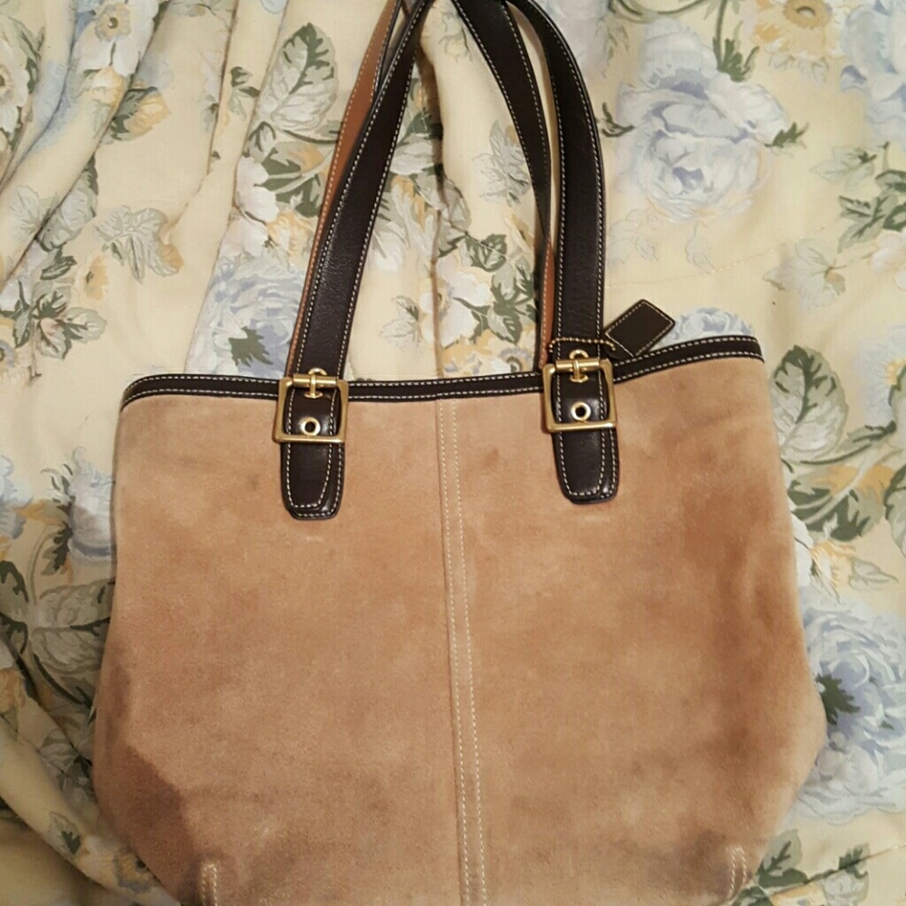 Suede Coach purse