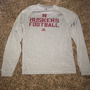grey nebraska huskers adidas climalite long sleeve