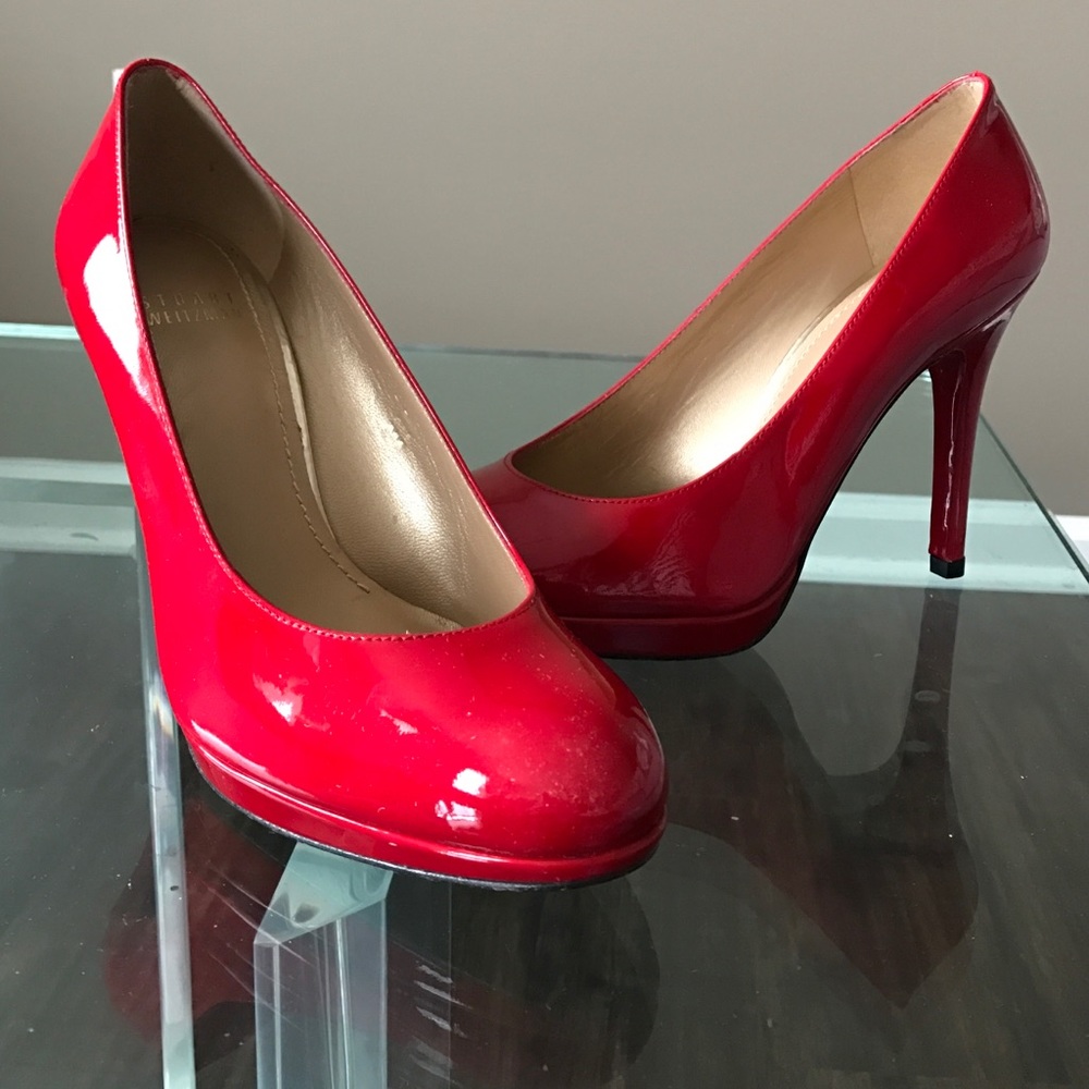 Red Stuart Weiztman Platsway heels