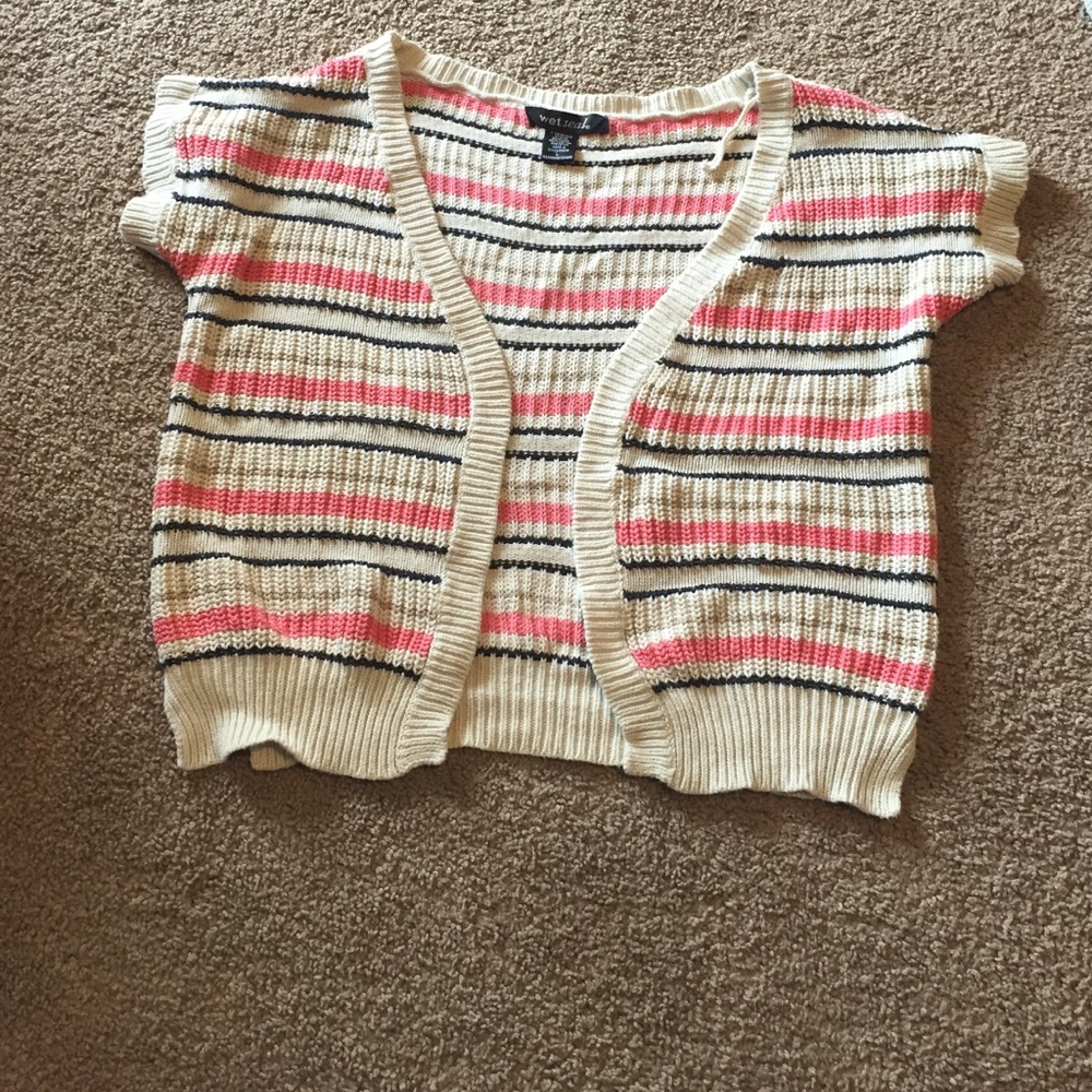 Wet seal women's short sleeve cardigan size L