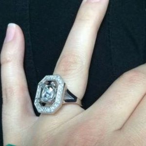 Pristine Custom 14K White Gold and Diamond setting