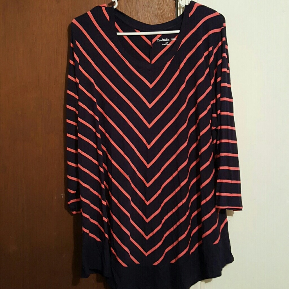 Croft and Barrow striped scoop neck blouse