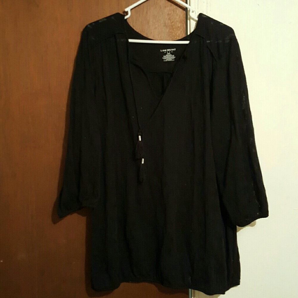Lane Bryant Tassel Tie Top