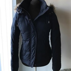 Abercrombie & Fitch Navy Blue Down Jacket Coat M