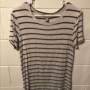 Blue and off white striped shirt