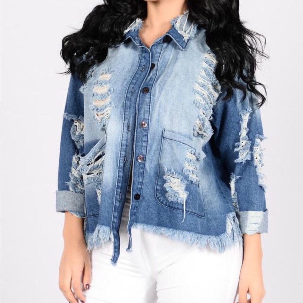 Reinforced denim jacket from fashion nova