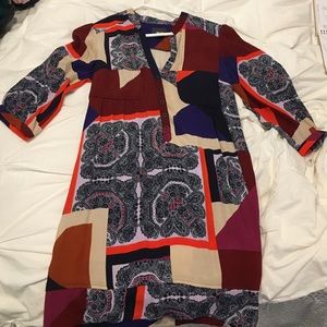 Anthropologie printed shift dress
