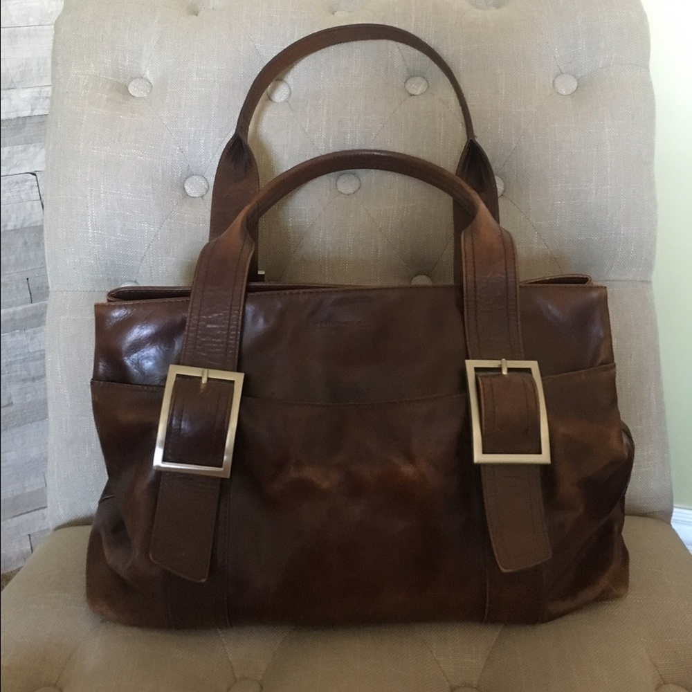 Kenneth Cole distressed leather shoulder purse
