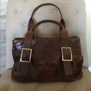 Kenneth Cole distressed leather shoulder purse