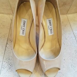 Jimmy Choo Nude Patent Leather Heels Re-Posh