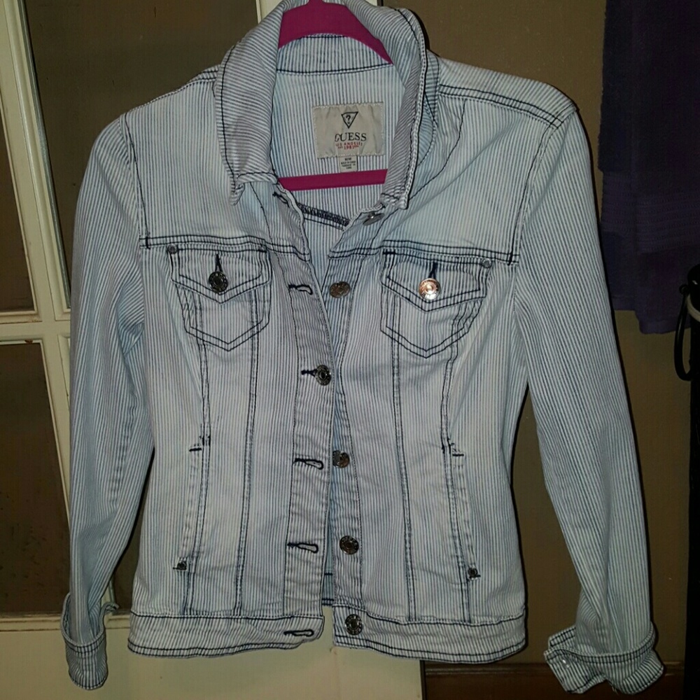 Pinstripe Guess Jean Jacket