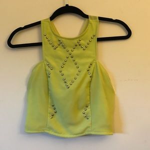 Charolette russe small lime green crop top