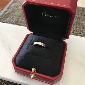 Cartier 18k White Gold Love Ring sz 48 (mini)