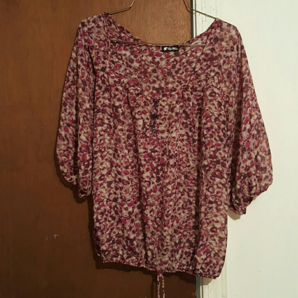 Shear floral blouse