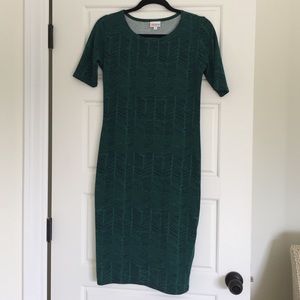 LuLaRoe - NWOT Julia in Emerald Green/Navy Chevron