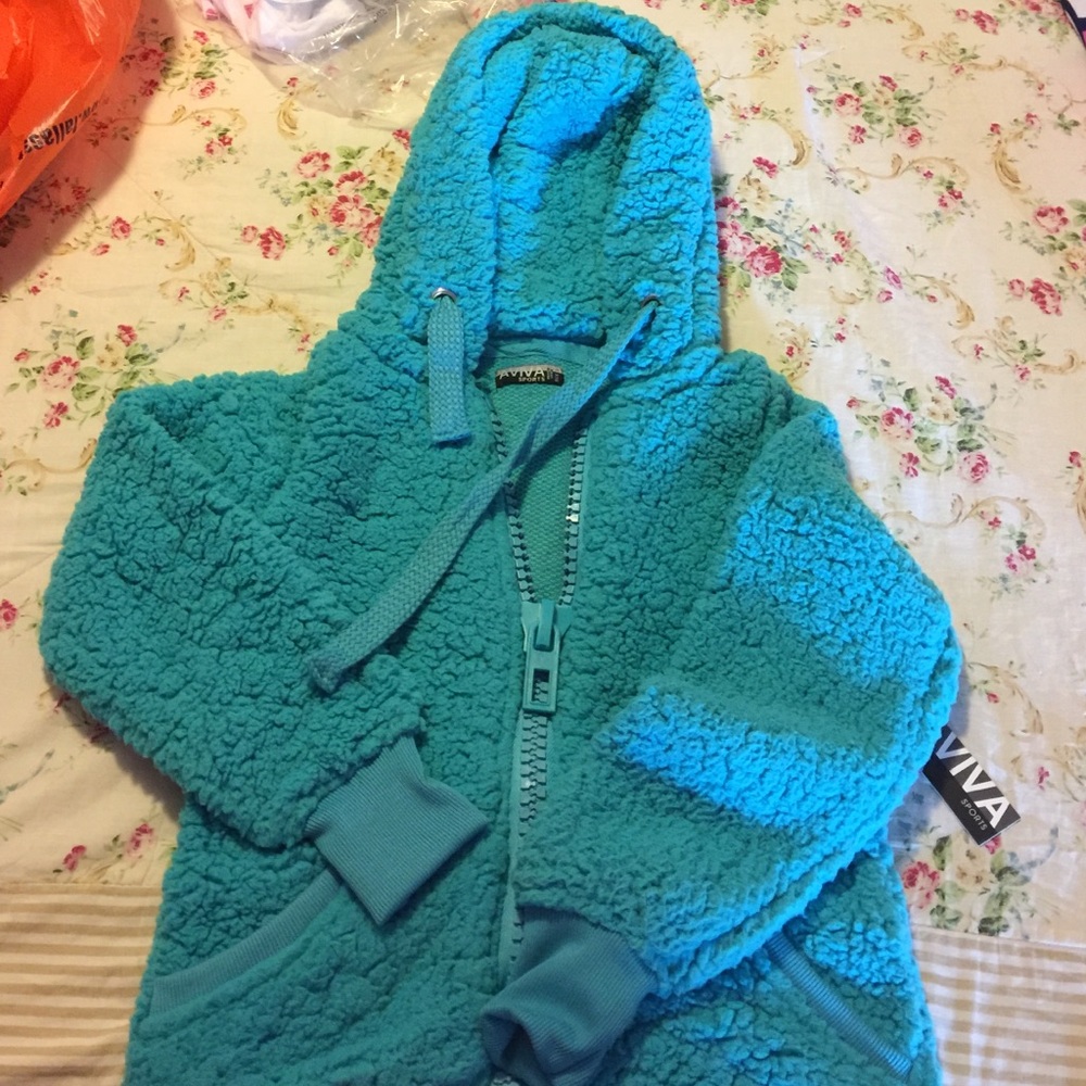 Aviva sweater for girls turquoise color