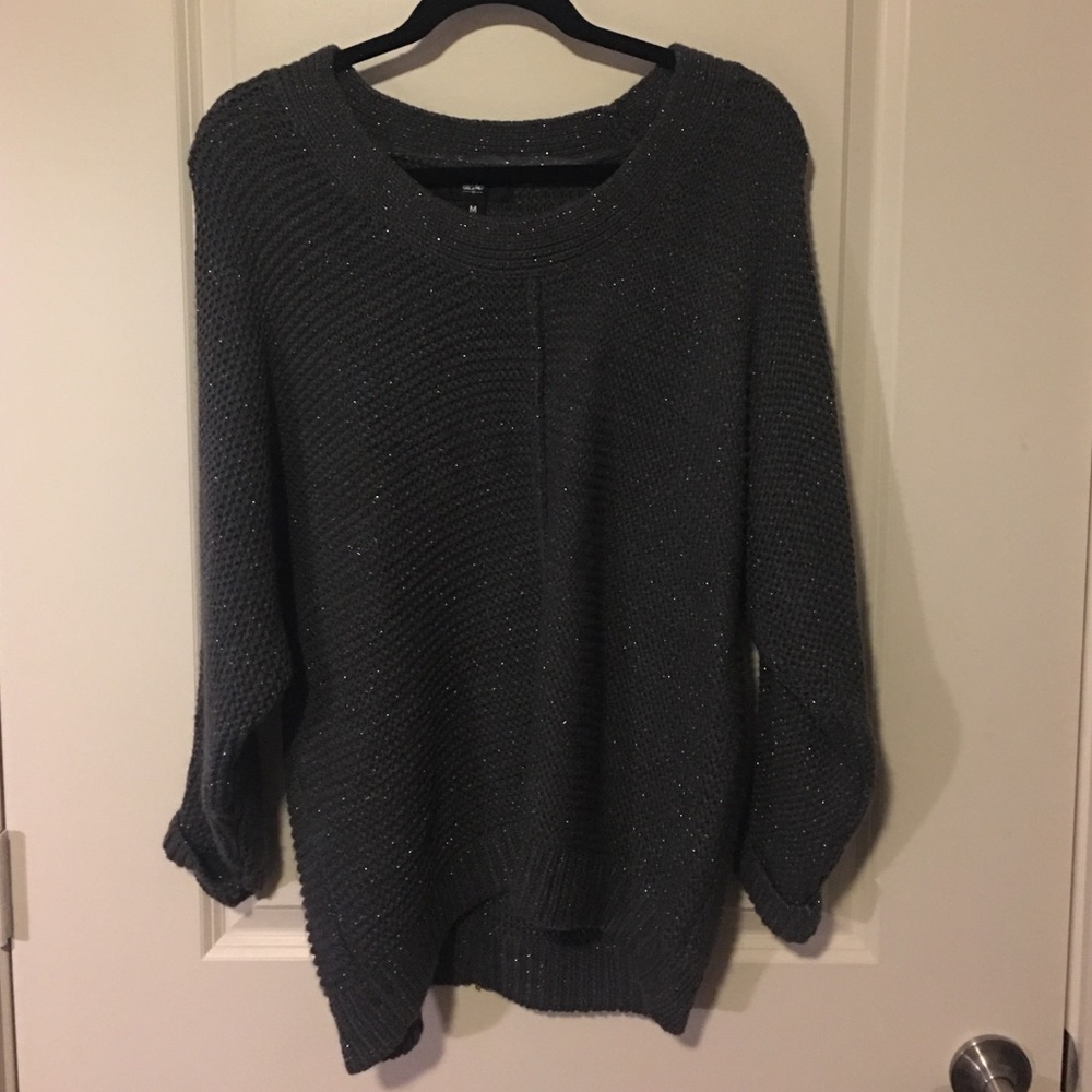 Grey sparkly knit tunic sweater