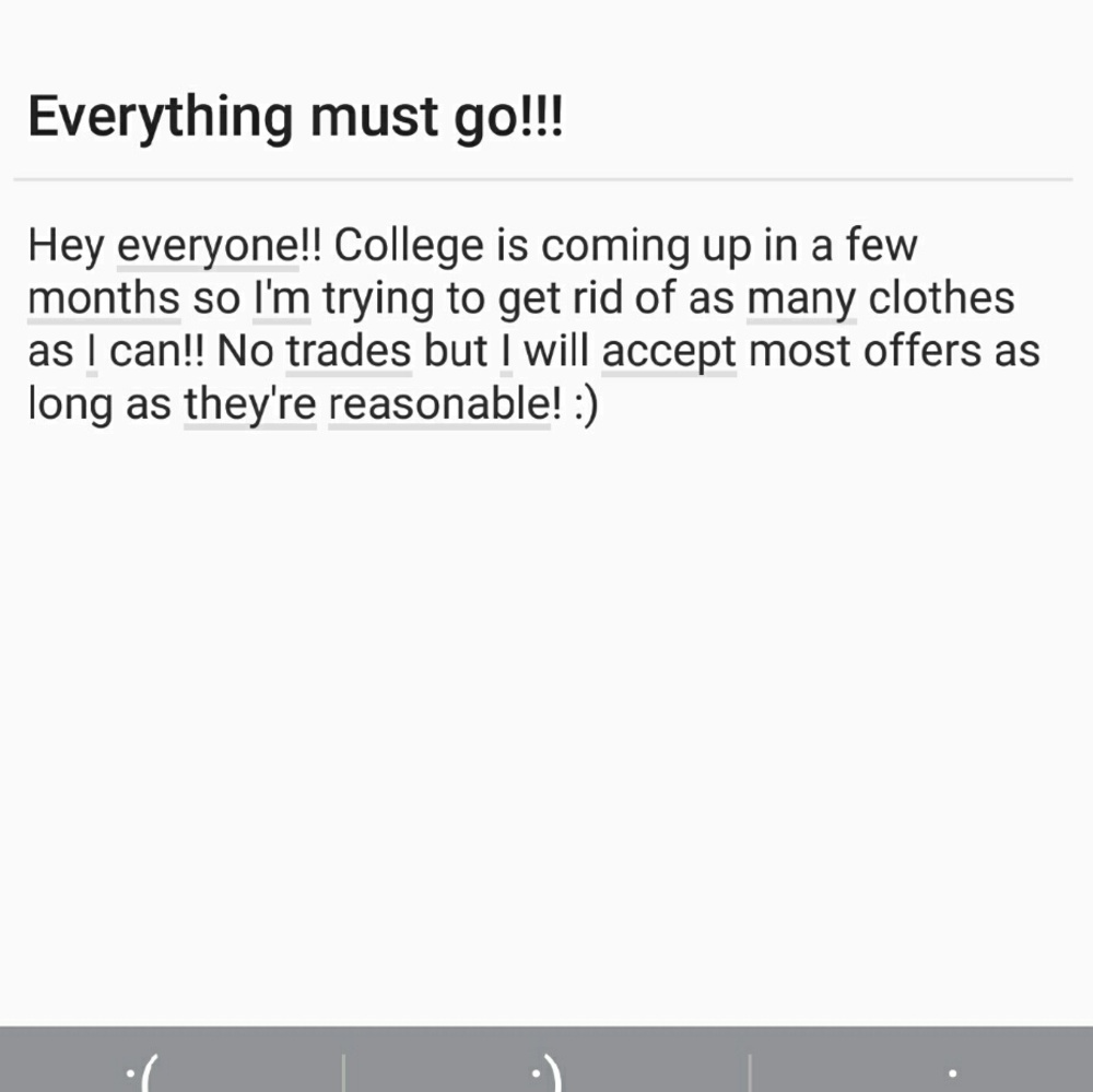 Need to sell my clothes!!