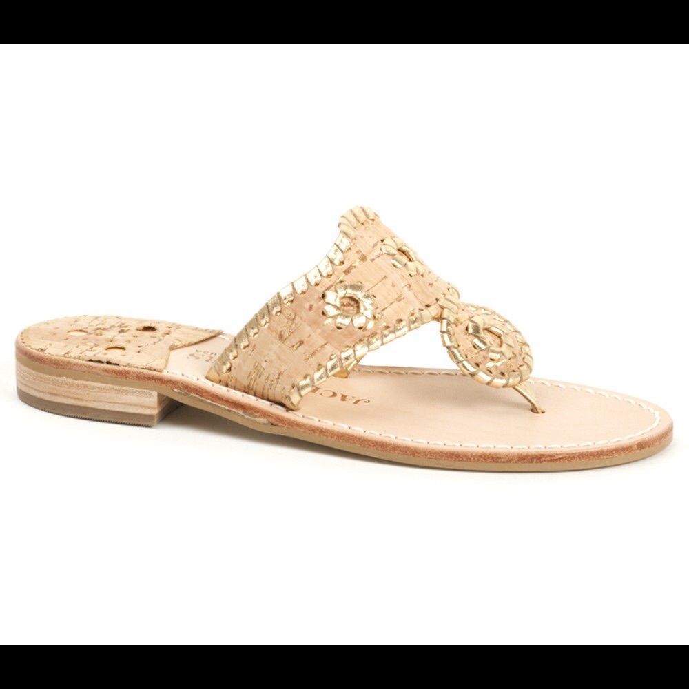 Jack Rogers - Napa Valley Sandal 6 NEW cork / gold