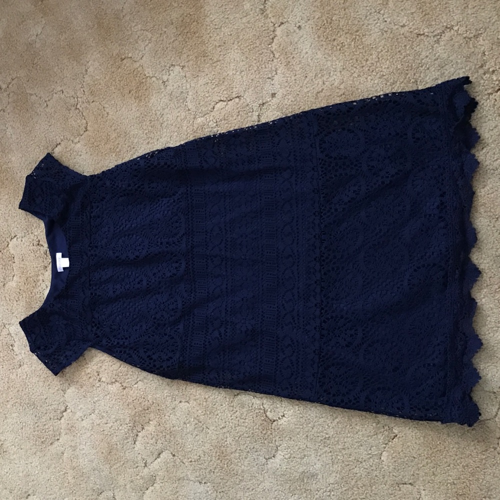 Dark blue crotchet dress