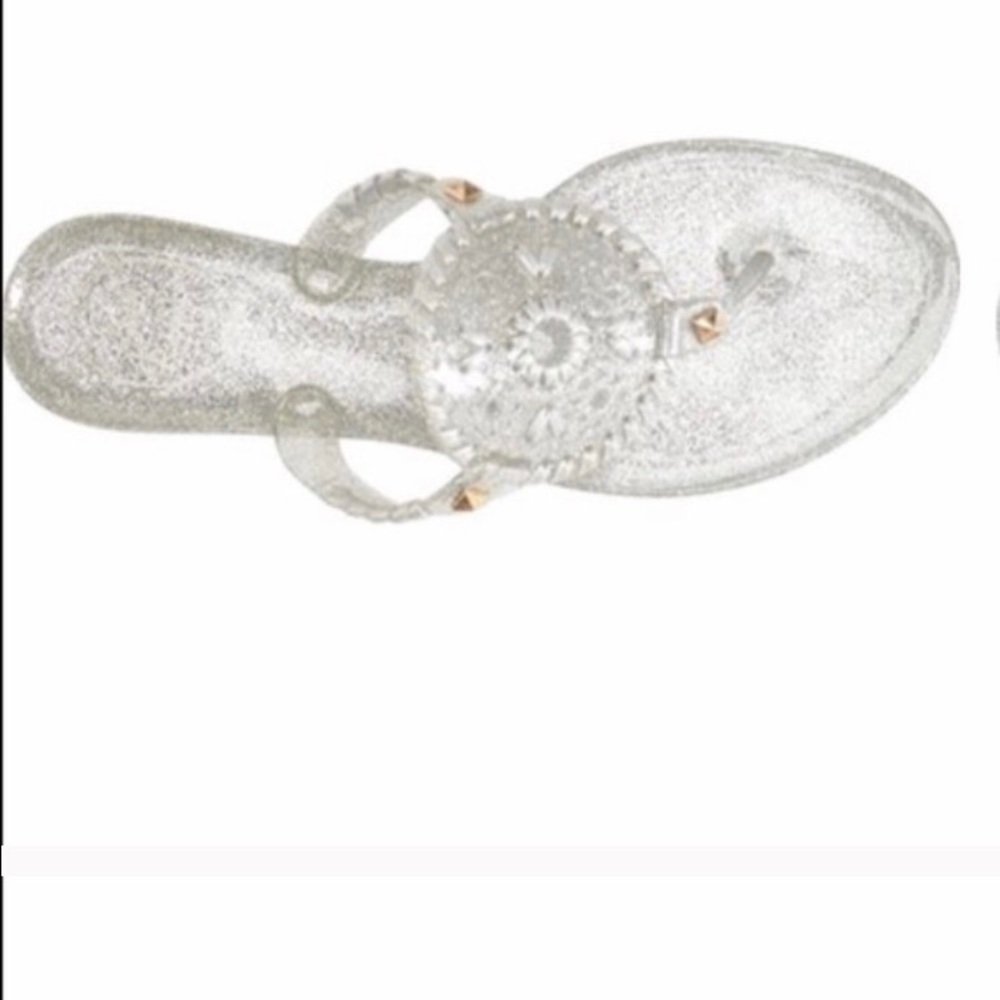 Jack Rogers Jelly Thong Size 6 Silver NEW