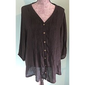 Dress Barn Tops - Dress Barn Woman Black Gauze Tunic Top Sheer 2X Dress Barn Tops - Dress Barn Woman Black Gauze Tunic Top Sheer 2X