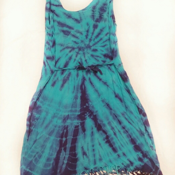 Lowest! Turquoise and Purple Tie Dye Sundress - Picture 2 of 3