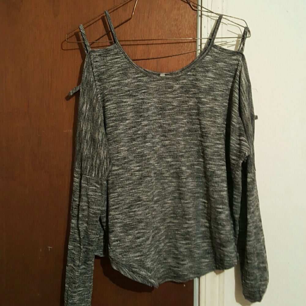 Grey semi sheer top