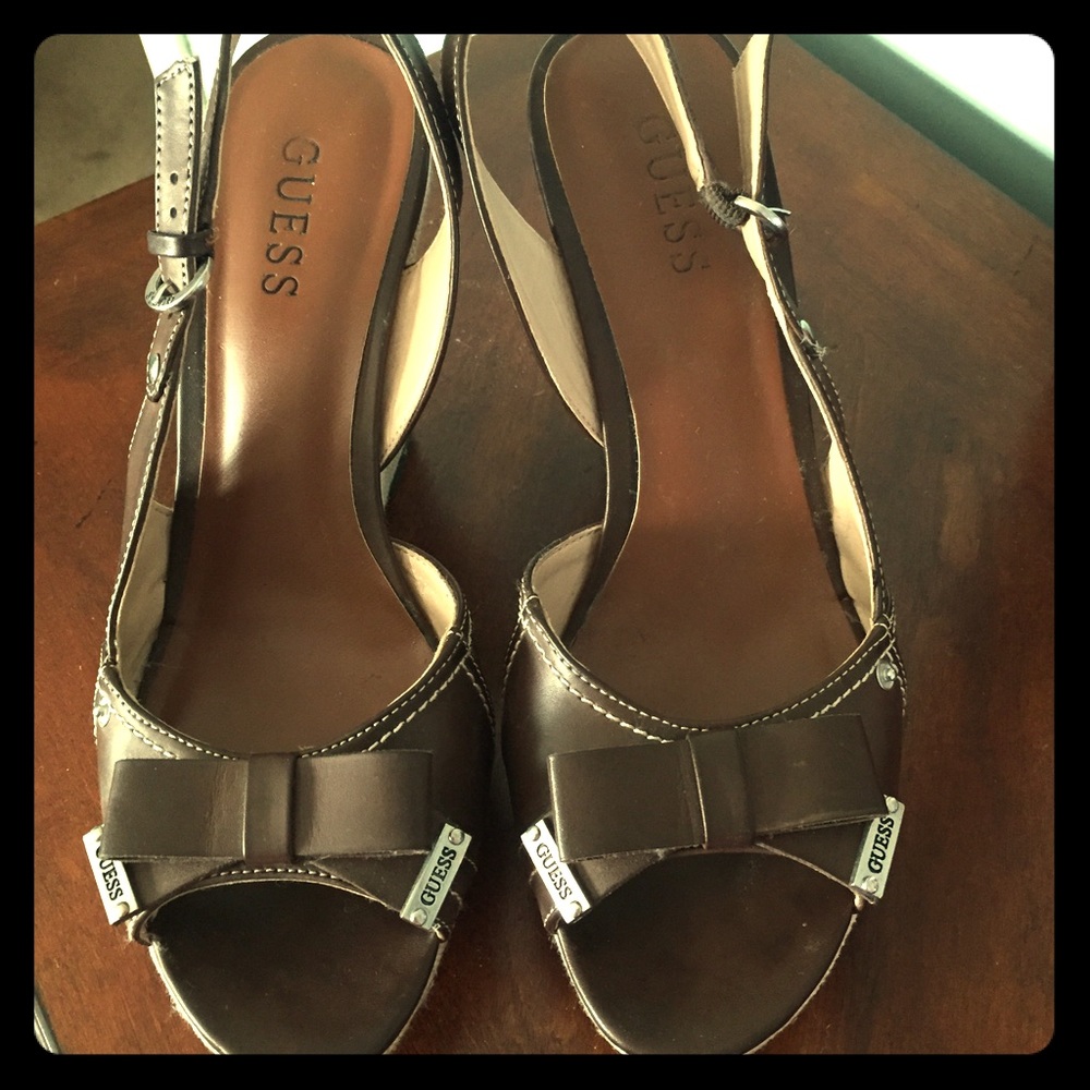 GUESS brown wedges 8.5