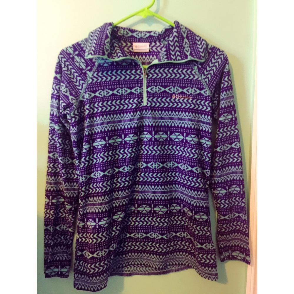 Fleece Aztec print Columbia zip up pull over