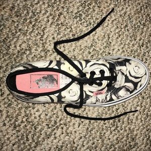 Vans they have flowers on them