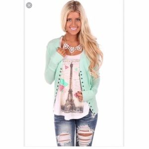 Lime Lush Boutique Sea Foam Green Cardigan