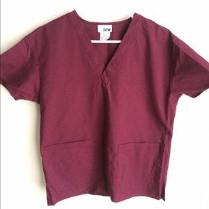 Maroon scrub top