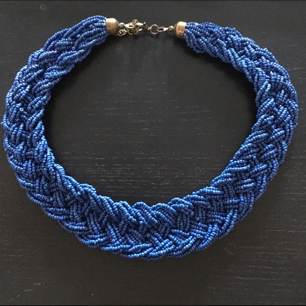 J Crew Beaded Blue Necklace