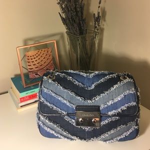 Brand New Michael Kors Sloan Denim Shoulder Bag