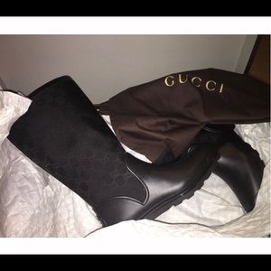 Authentic Black Gucci Rainboots