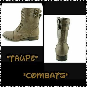 Taupe combat boots