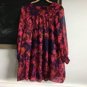 H&M Maroon Tropical Dress Sz 4