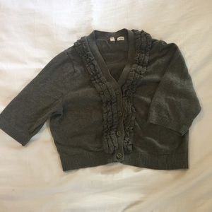 Anthropologie Large Olive Green Crop Sweater