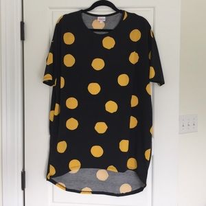 LuLaRoe Irma - Black/Yellow Dots