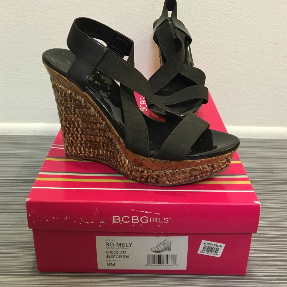 BCBG dark brown wedge