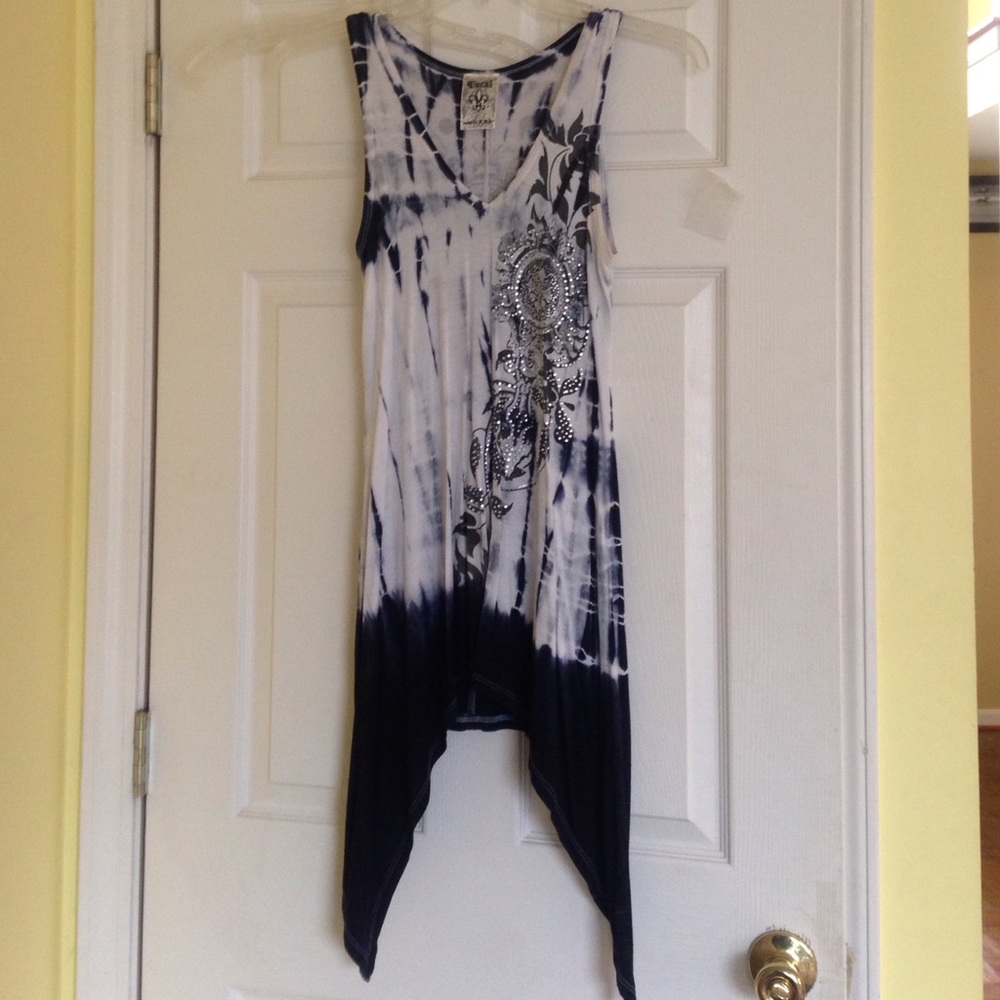 Asymmetrical tie-dyed dress/tunic..  rarely worn