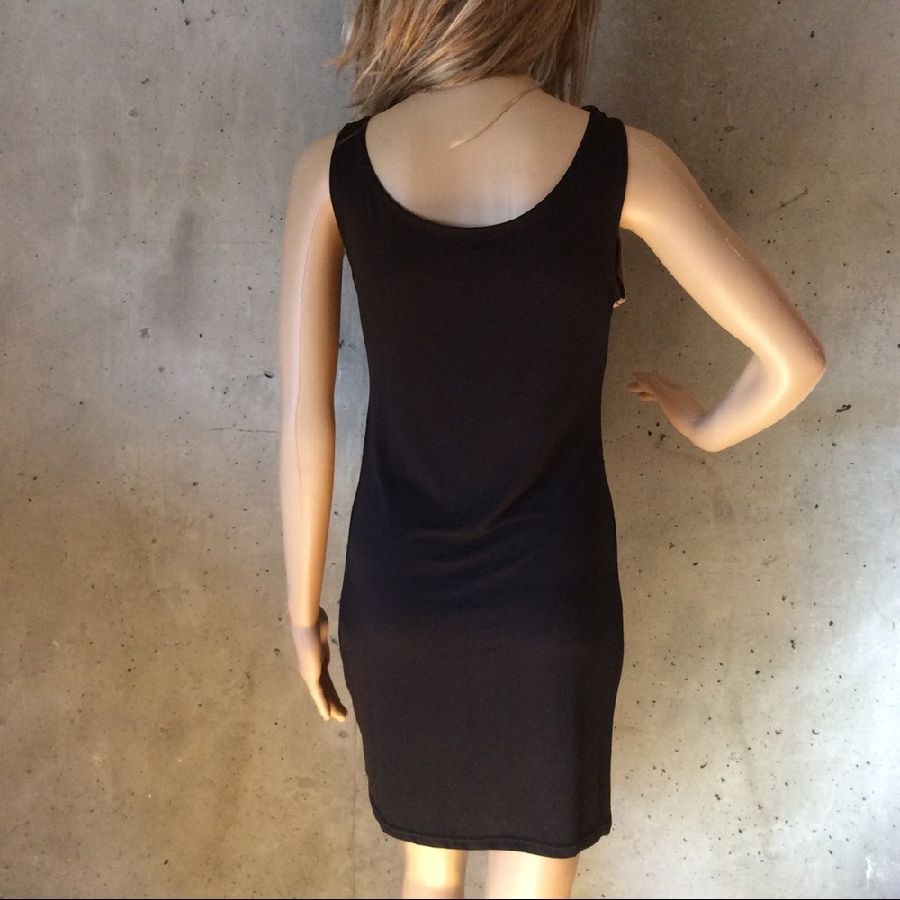 ๐ New Tan dress with lace up front stretchy midi - Picture 6 of 8