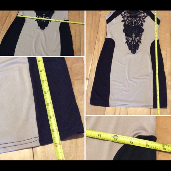 🍒 New Tan dress with lace up front stretchy midi - Picture 4 of 8