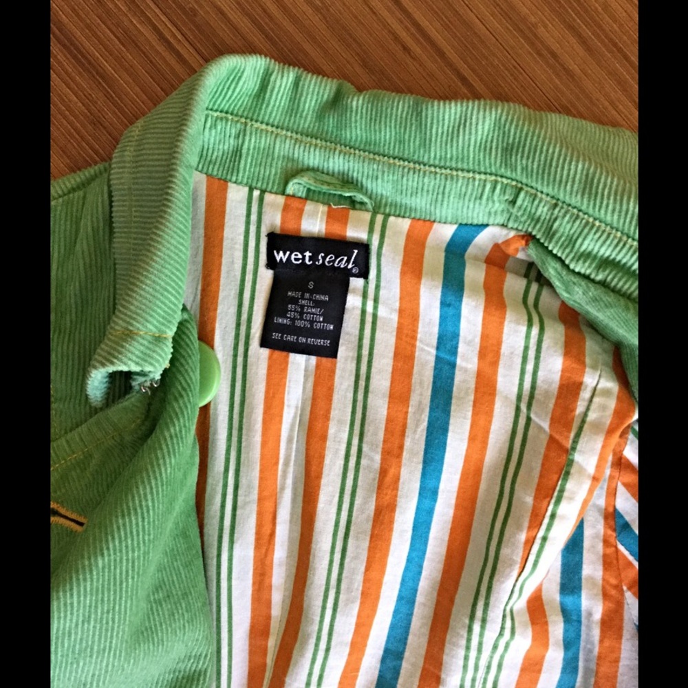 Wet Seal corduroy Jacket. Vibrant color! - Picture 3 of 3