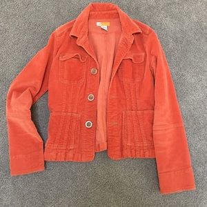 Anthropologie tulle orange Corduroy jacket