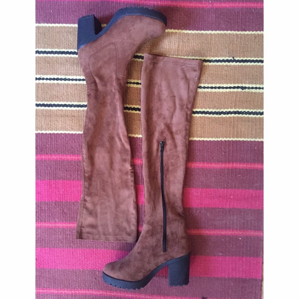 ❤️ SOLD brown suede thigh high boots