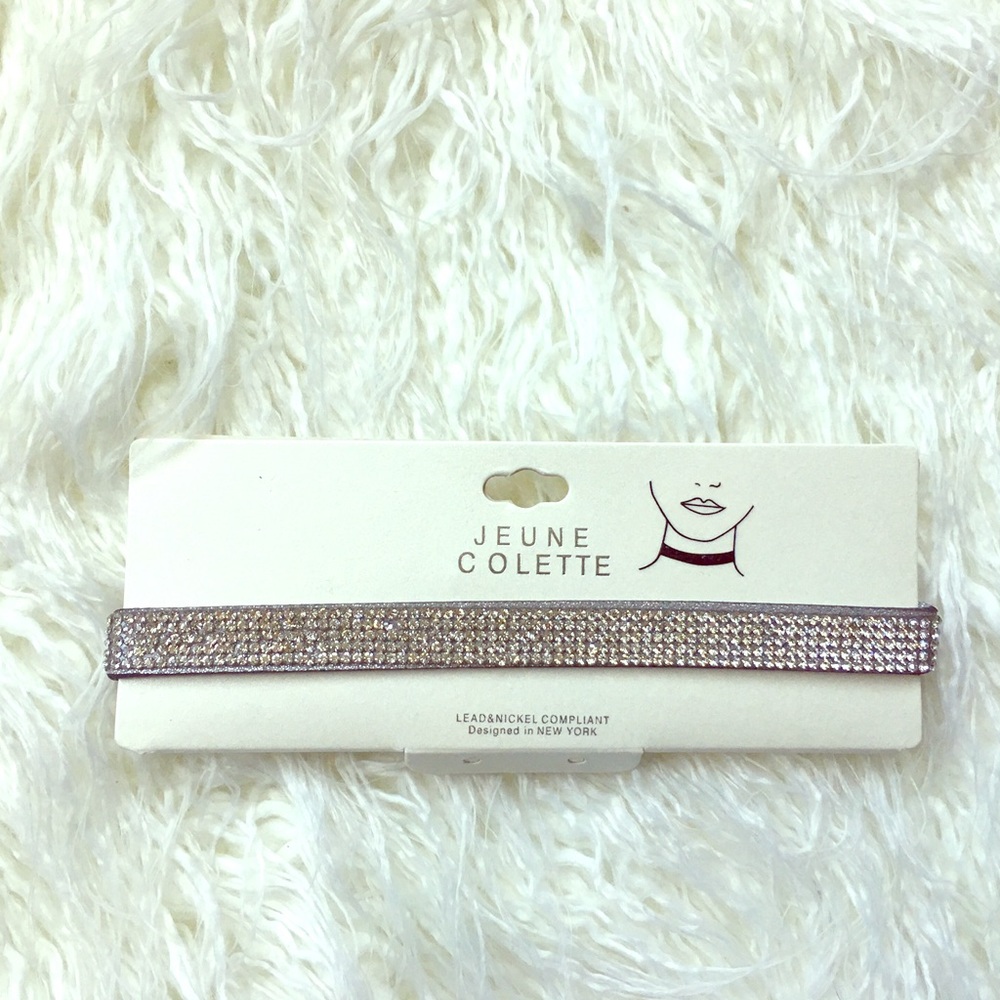Rhinestone Silver Chocker