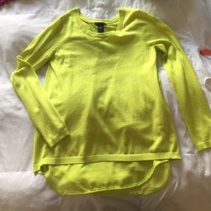 neon yellow/green open back sweater